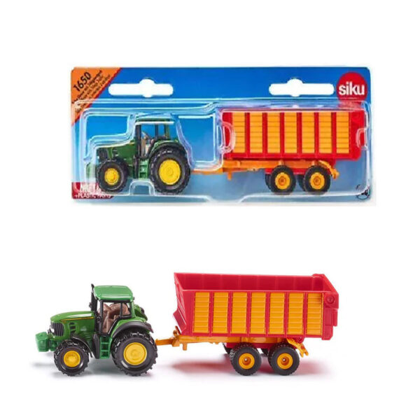 SIKU 1:64 TRACTOR JHON DEERE Y REMOLQUE