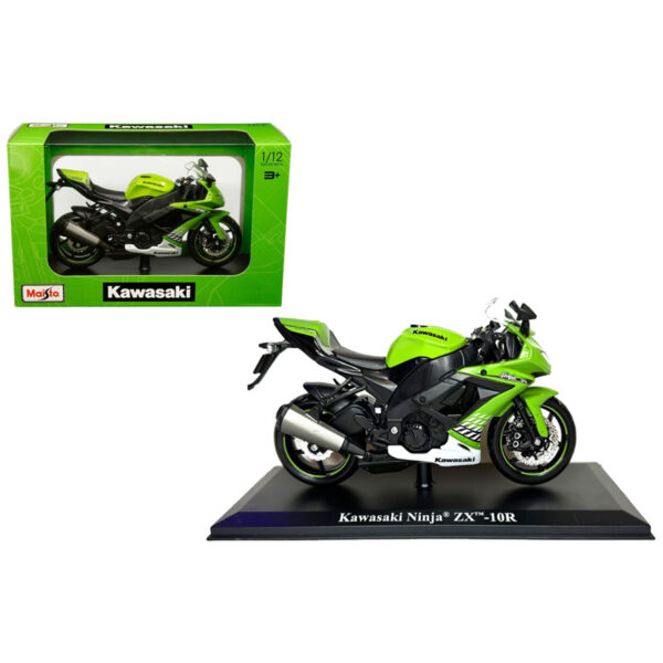 MAISTO 1:12 MOTO 2010 KAWASAKI NINJA ZX-10R VERDE