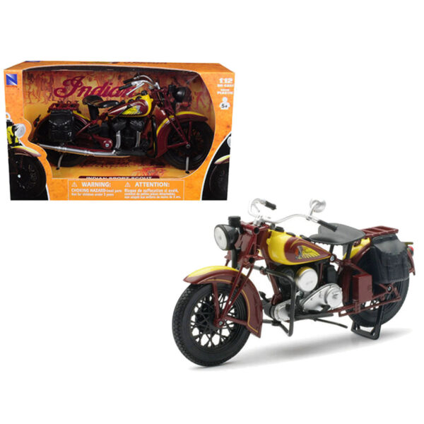 NEW RAY 1:12 1934 INDIAN SPORT SCOUT BIKE CLASICA CAFE