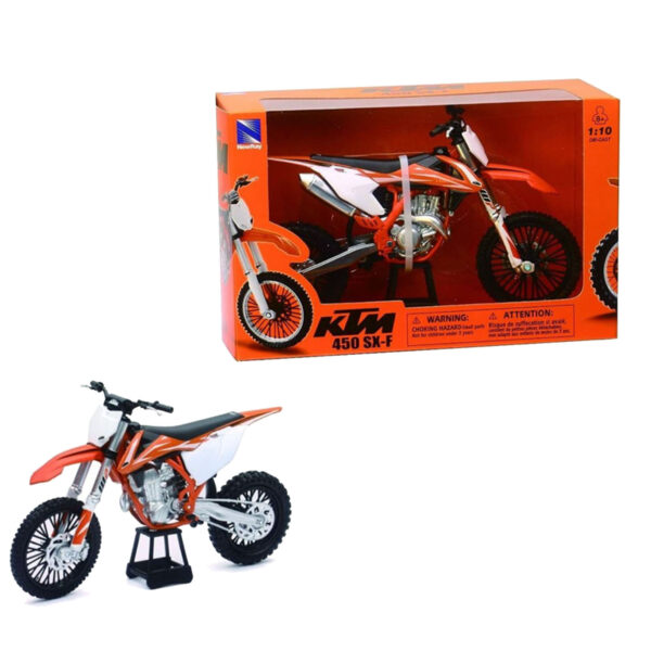 NEW RAY 1:10 KTM 450 SX-F DIRT BIKE ORANGE AND WHITE