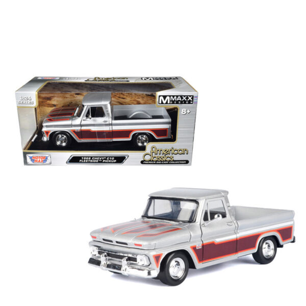MOTORMAX 1:24 1966 CHEVY C10 FLEETSIDE PICKUP GRIS