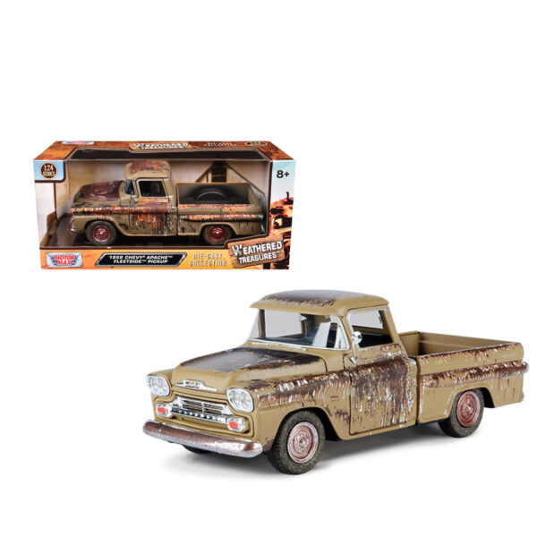 MOTORMAX 1:24 1958 CHEVY APACHE FLEETSIDE PICKUP OXIDO BLANCO
