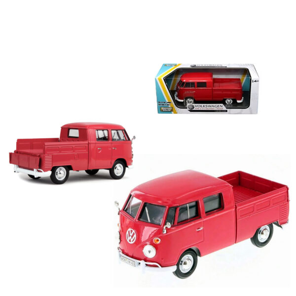 MOTORMAX 1:24 VOLKSWAGEN TYPE 2 COMBI DELIVERY PICKUP ROJO