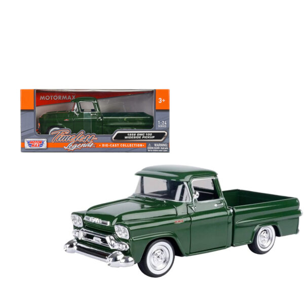 MOTORMAX 1:24 1958 GMC 100 WIDESIDE PICKUP VERDE