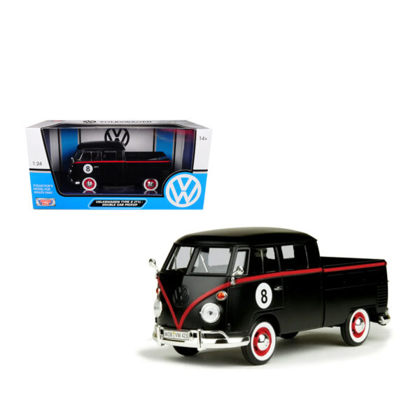 MOTORMAX 1:24 VOLKSWAGEN TYPE 2 COMBI PICKUP BOLA 8 NEGRO