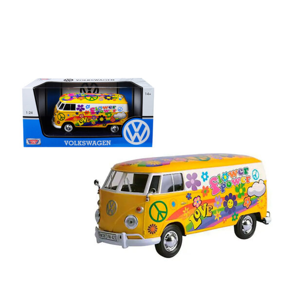 MOTORMAX 1:24 VOLKSWAGEN TYPE 2 COMBI DELIVERY VAN FLOWERS AMARILLO