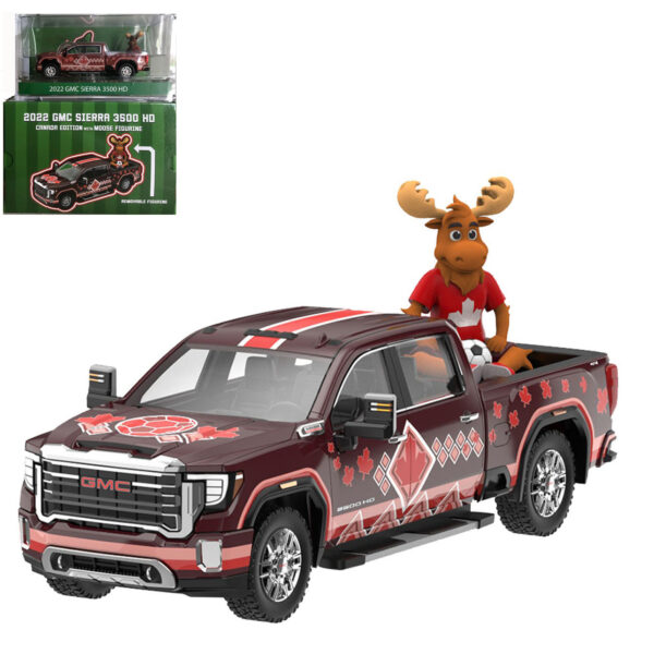 GREEN LIGHT 1:64 2022 GMC SIERRA 3500 HD CANADA EDITION MOOSE FIGURE