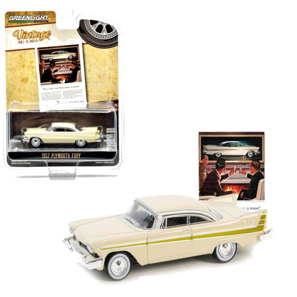 GREEN LIGHT 1:64 VINTAGE AD CARS 1957 PLYMOUTH FURY