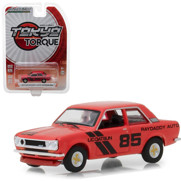 GREEN LIGHT 1:64 TOKYO TORQUE 1971 RAYDADDY AUTO DATSUN 510 R0J0
