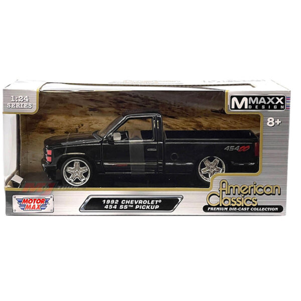 MOTORMAX 1:24 1992 CHEVROLET 454 SS PICKUP NEGRA CUSTOM