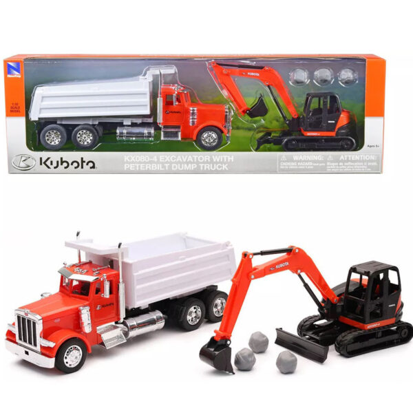 NEW RAY 1:43 SET DE CONSTRUCCION KUBOTA VOLTEO / MANO DE CHANGO