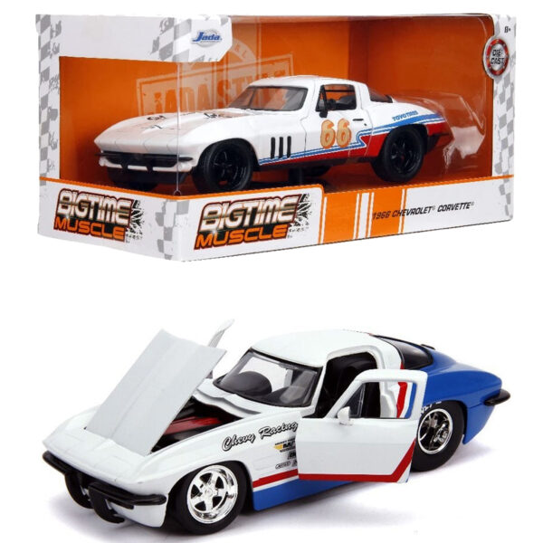 JADA 1:24 1963 CHEVROLET CORVETTE STINGRAY BLANCO / AZUL