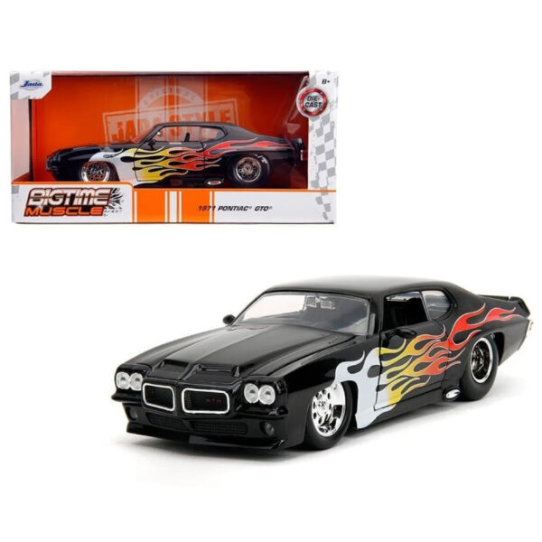JADA 1:24 1971 PONTIAC GTO NEGRO / FLAMAS