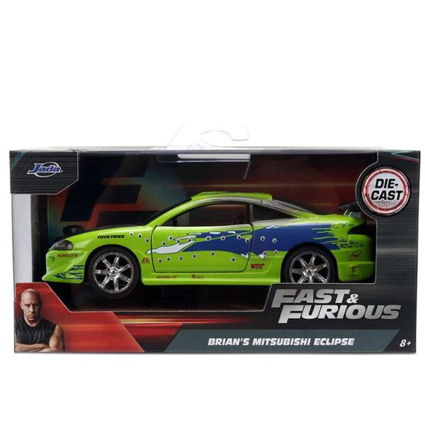 JADA 1:32 FF BRIAN´S MITSUBISHI ECLIPSE DAMAGED, DAÑADO