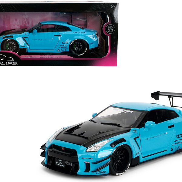 JADA 1:18 PINK SLIPS NISSAN GT-R R35 LIBERTY WALK AZUL