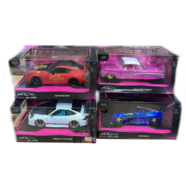 JADA 1:24 SERIE PINK SLIPS 7, IMPALA, NISSAN Z, PORSCHE, SUPRA