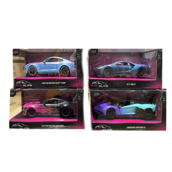 JADA 1:24 SERIE PINK SLIPS 9, FORD GT, LAMBORGHINI, MUSTANG DARK HORSE, MUSTANG SHELBY