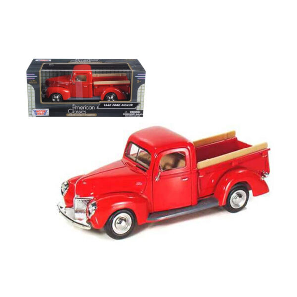 MOTORMAX 1:24 1940 FORD PICKUP ROJA