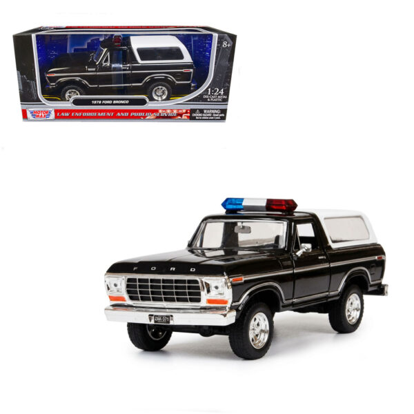 MOTORMAX 1:24 1978 FORD BRONCO POLICIA NEGRA