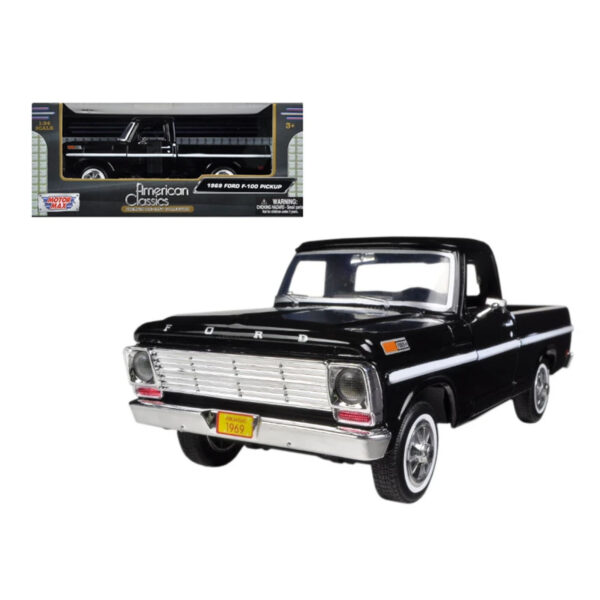 MOTORMAX 1:24 1969 FORD F-100 PICKUP NEGRA
