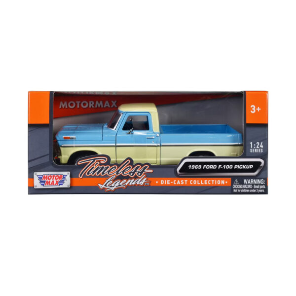 MOTORMAX 1:24 1969 FORD F-100 PICKUP BLUE / CREAM