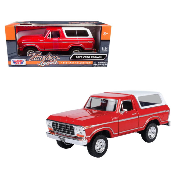 MOTORMAX 1:24 1978 FORD BRONCO ROJA / BLANCA