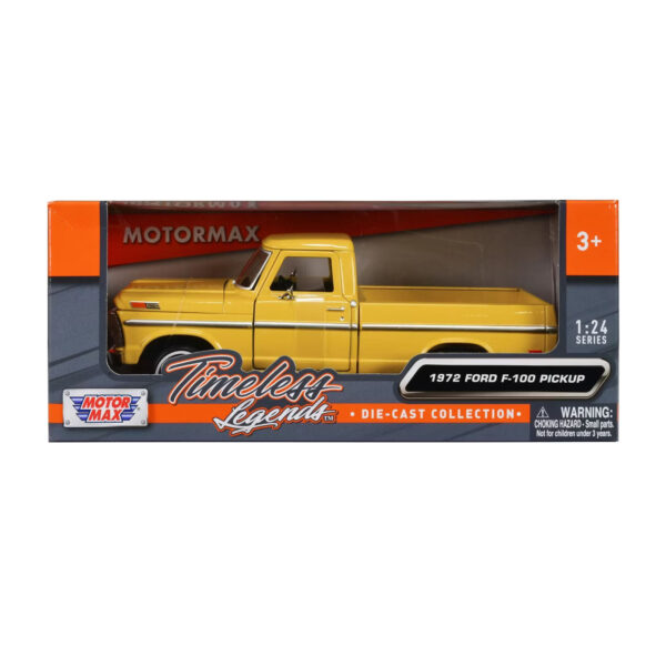 MOTORMAX 1:24 1972 FORD F-100 PICKUP AMARILLA