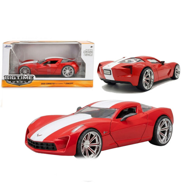 JADA 1:24 2009 CORVETTE STINGRAY CONCEPT ROJO / BLANCO