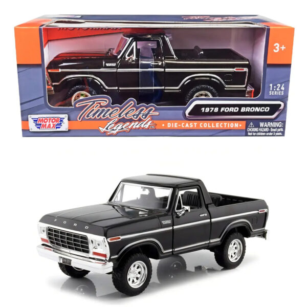 MOTORMAX 1:24 1978 FORD BRONCO BLACK