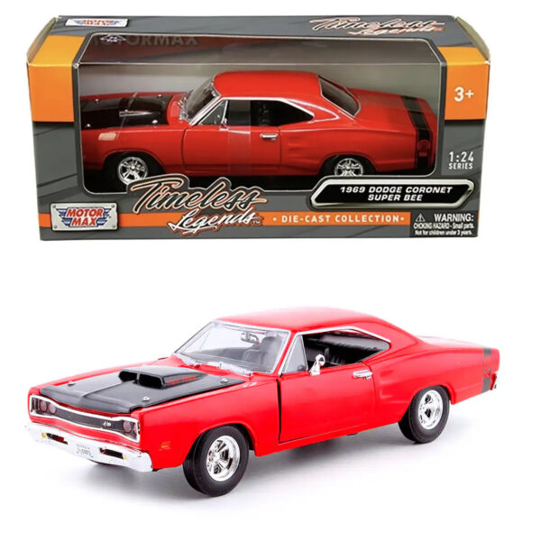MOTORMAX 1:24 1969 DODGE CORONET SUPER BEE ROJO