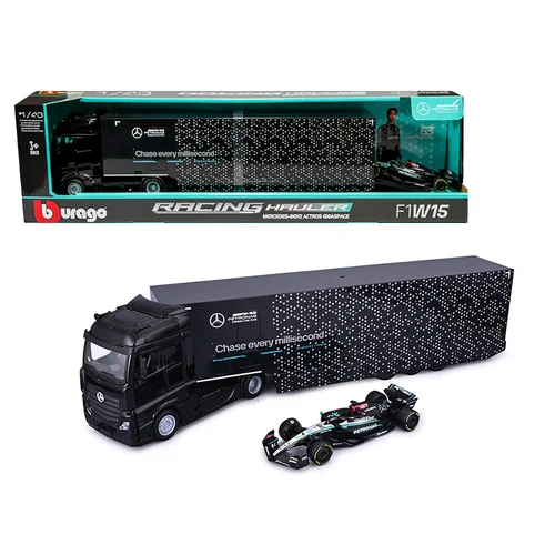 BURAGO 1:43 MERCEDES BENZ ACTROS GIGASPACE GEORGE RUSELL